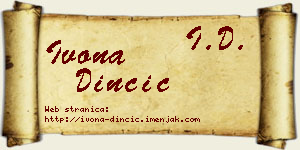 Ivona Dinčić vizit kartica